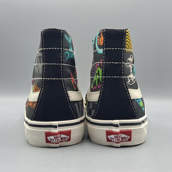 New Vans Sk8 Hi Top 138 Decon V66 Black Multi Color Retro Look Men's Size 9.5 - Picture 6 of 8